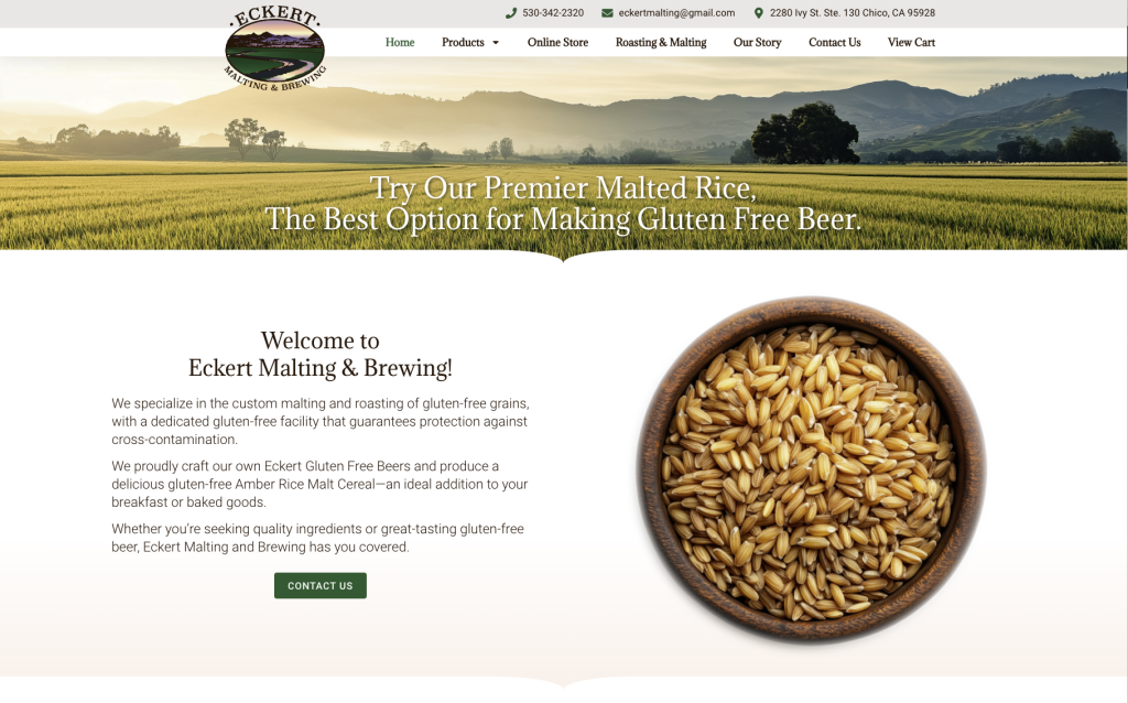 eckert malting and brewing new website design