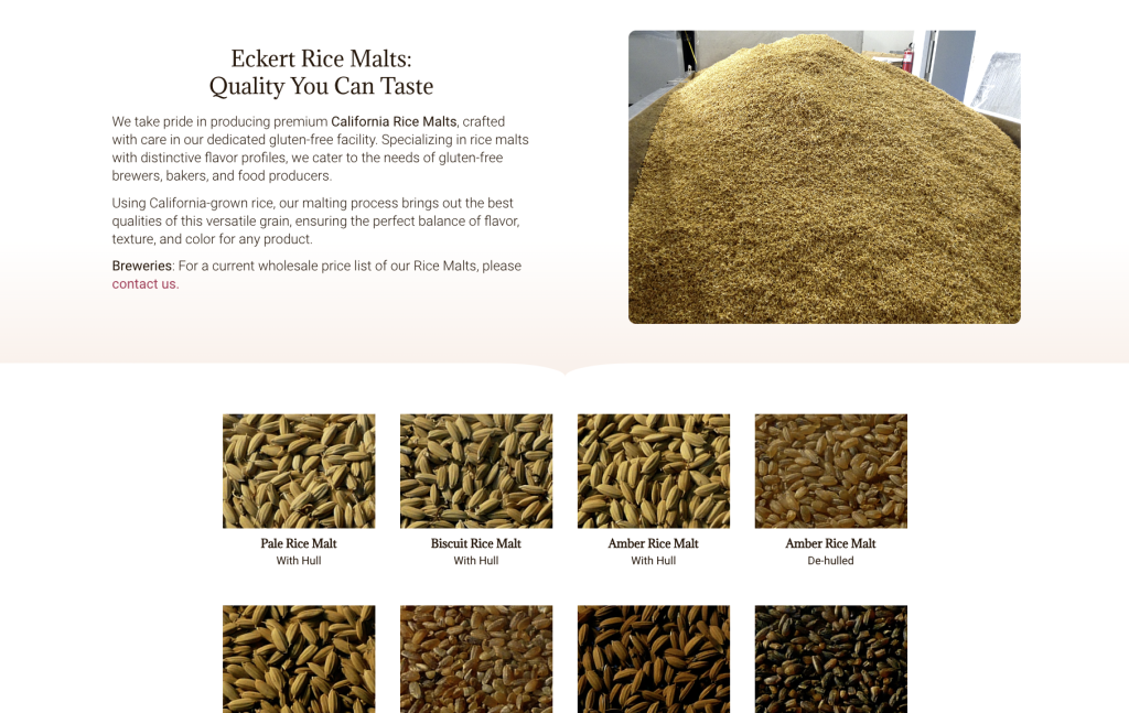 eckert malting and brewing new website design