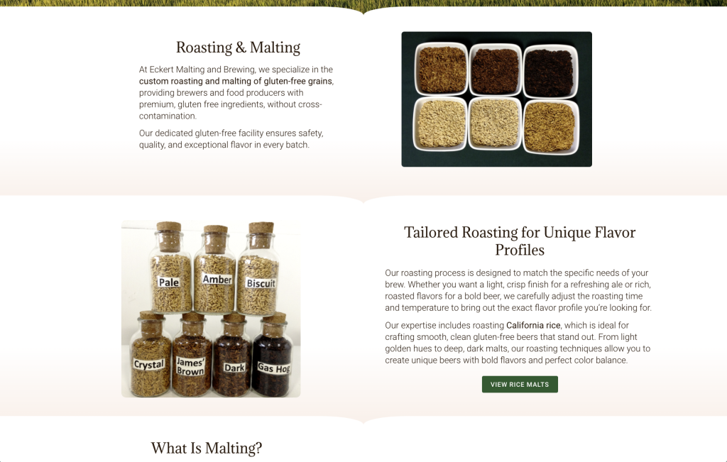 eckert malting and brewing new website design