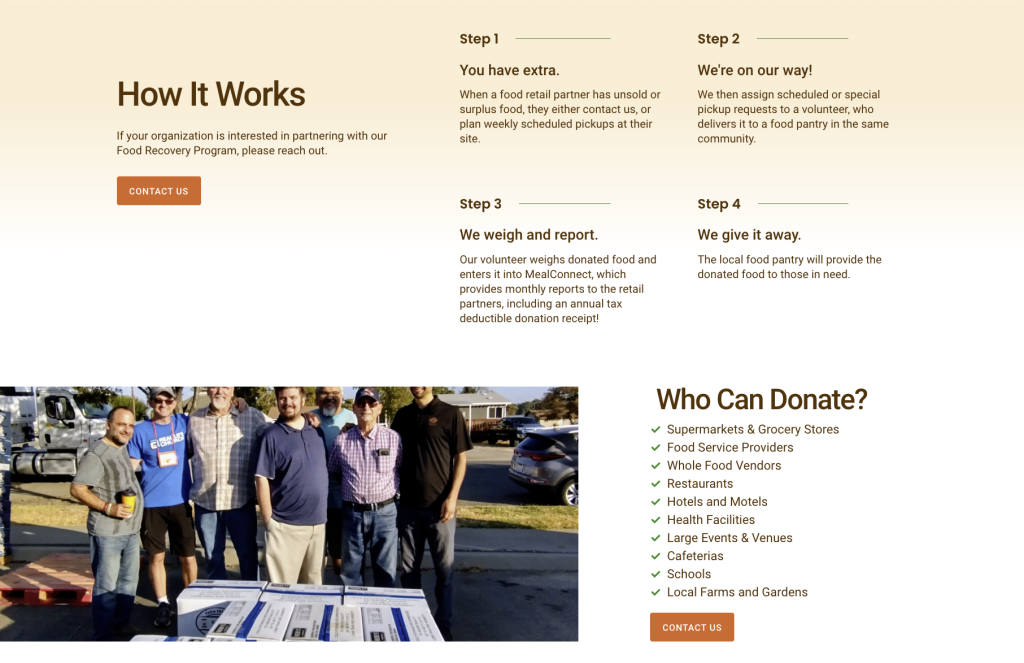 North Valley Community Food Bank website design california